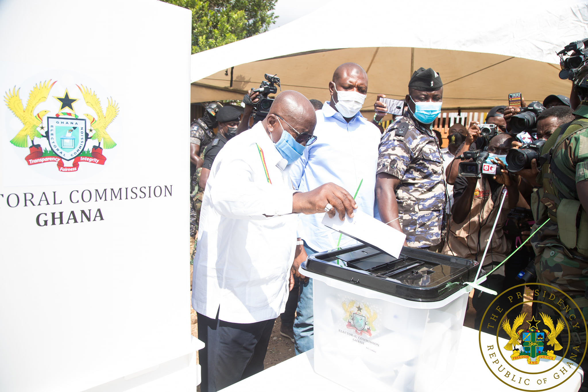 Akufo-Addo votes at Rock of Ages Polling Station One