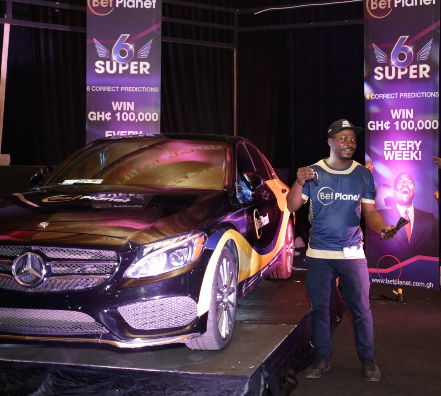 BetPlanet sets record: rewards winner of Golden Goal Promotion with sleek mercedes