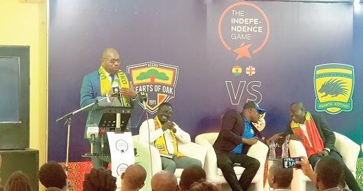 George Amoako (standing) of Kotoko addressing the press in Accra George Amoako (standing) of Kotoko addressing the press in Accra