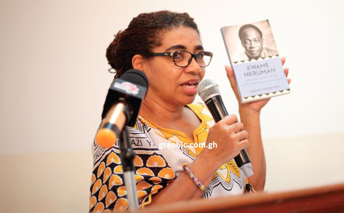 Prof. Akosua Adomaku launching the book. Picture: INNOCENT K.OWUSU Prof. Akosua Adomaku launching the book. Picture: INNOCENT K.OWUSU