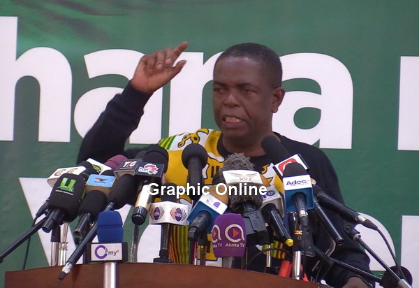 Kwesi Pratt Jnr., media practitioner and social commentator at a recent forum speaking against the compilation of the a new voters register