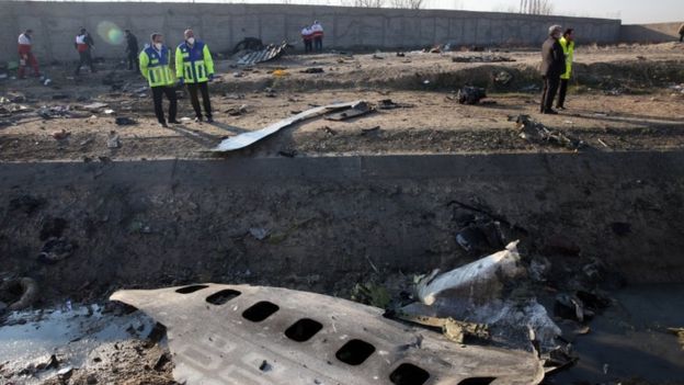 The plane came down shortly after taking off from Tehran The plane came down shortly after taking off from Tehran
