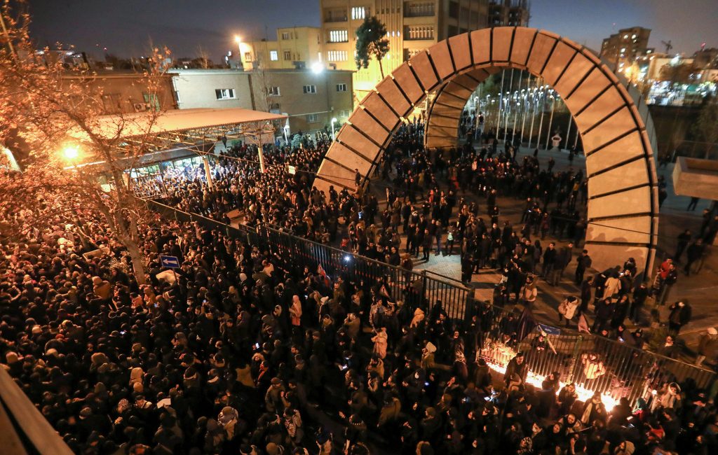 Protesters in Iran condemn 'lies' on downed plane