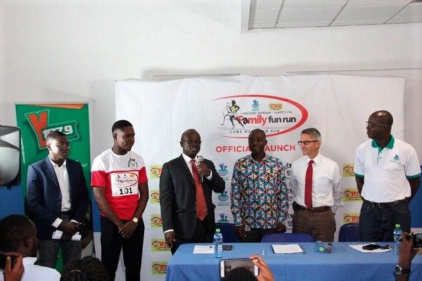 Mr Ernest Boateng (3rd left) CEO of Global Media Alliance, addressing the media at the launch Mr Ernest Boateng (3rd left) CEO of Global Media Alliance, addressing the media at the launch