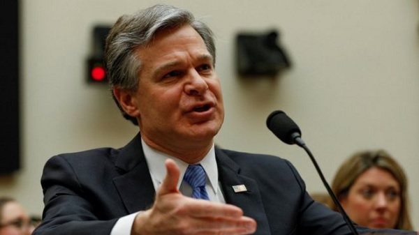 FBI Director Christopher Wray, pictured in February, described a wide-ranging campaign by the Chinese government to disrupt US life FBI Director Christopher Wray, pictured in February, described a wide-ranging campaign by the Chinese government to disrupt US life