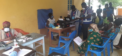 Staff of the Electoral Commission at work at the Asisriwa registration centre on Tuesday. Staff of the Electoral Commission at work at the Asisriwa registration centre on Tuesday.