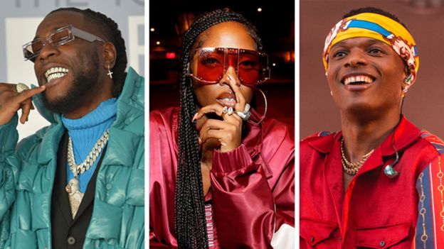 Burna Boy, Tiwa Savage and Wizkid are among Afrobeats' superstars Afrobeats gets its own chart in the UK