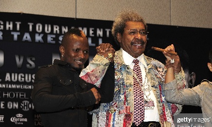 CAPTION: Don King (right) managed Joseph Agbeko during his heyday in the sport CAPTION: Don King (right) managed Joseph Agbeko during his heyday in the sport