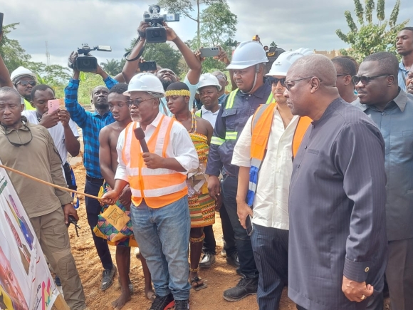 Bono Region: President Mahama inspects key projects, urges contractors to speed up work