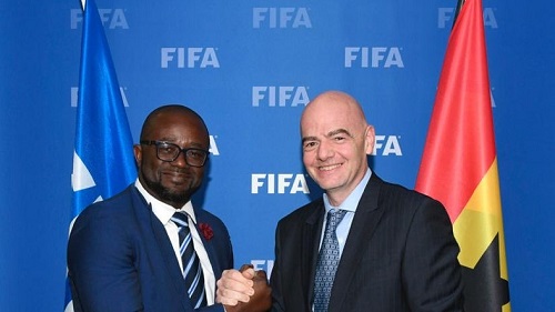 United in COVID-19 fight: GFA president Kurt Okraku and FIFA boss Gianni Infantino COVID-19 Relief: Ghana FA to get $1.5m from FIFA