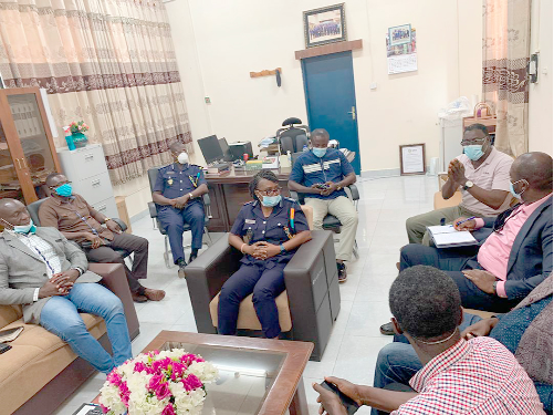 Tema executives of the Ghana Institute of Freight Forwarders in an engagement with some players in the industry last Thursday Tema executives of the Ghana Institute of Freight Forwarders in an engagement with some players in the industry last Thursday