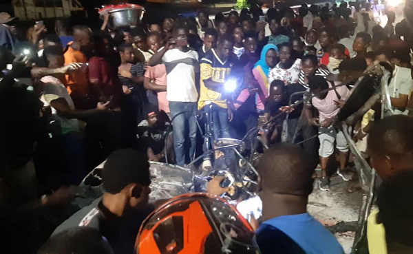 Three burnt to death after truck collides with tricycle at Anloga Junction