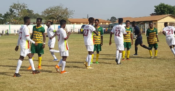 Players of both teams exhanging handshakes before the start of the match Players of both teams exhanging handshakes before the start of the match