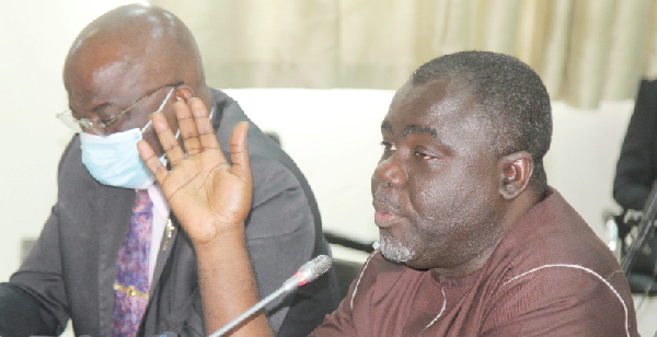 Mr. Kwaku Ofori Asiamah (right), Minister of Transport, answering questions before the Public Accounts Committee in Accra. With him is Mr Thomas Alonsi (left), Director-General of the Ghana Maritime Authority. Picture: GABRIEL AHIABOR Mr. Kwaku Ofori Asiamah (right), Minister of Transport, answering questions before the Public Accounts Committee in Accra. With him is Mr Thomas Alonsi (left), Director-General of the Ghana Maritime Authority. Picture: GABRIEL AHIABOR