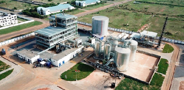Aerial view of the shea butter processing plant Aerial view of the shea butter processing plant
