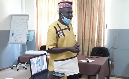 Mr Simon Amoah, Chairman of the Upper East CSOs in Agriculture Platform addressing the forum at Bolgatanga