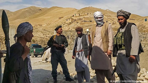 In early July, these Afghan militia were patrolling against the Taliban in the Tange Farkhar area of Taloqan in northern Takhar province