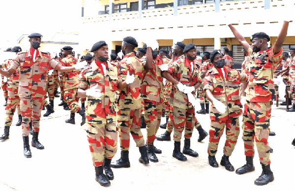 Some of the recruits singing to the glory of God after the event. Picture: GABRIEL AHIABOR Some of the recruits singing to the glory of God after the event. Picture: GABRIEL AHIABOR