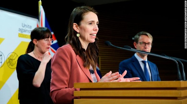 Prime Minister Jacinda Ardern speaks to media during a press conference at Parliament