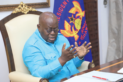 President Akufo-Addo addressing members of the Anti-Corruption Coalition at the Jubilee House President Akufo-Addo addressing members of the Anti-Corruption Coalition at the Jubilee House