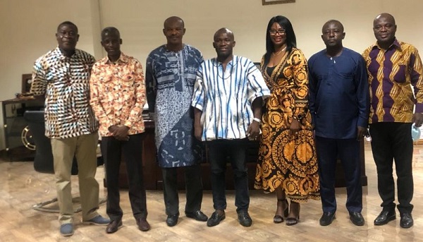 Retired badminton players with Professor Peter Twumasi(4th from left), the NSA boss Retired badminton players with Professor Peter Twumasi(4th from left), the NSA boss