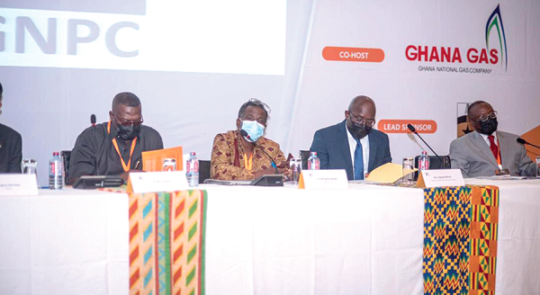 The panel for the forum included Dr Ben Asante (left) CEO of Ghana Gas, Dr Nii Darko Asante (2nd from left) Board Chairman of the Gas Consortium, and Mr Andrew Egyapa Mercer (2nd from right), a Deputy Minister of Energy The panel for the forum included Dr Ben Asante (left) CEO of Ghana Gas, Dr Nii Darko Asante (2nd from left) Board Chairman of the Gas Consortium, and Mr Andrew Egyapa Mercer (2nd from right), a Deputy Minister of Energy