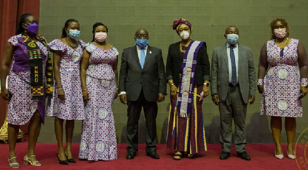 President of the Medical Women Association of Ghana, Dr.Marion Okoh-Owusu and dignitaries at the  National Women Physicians Day program