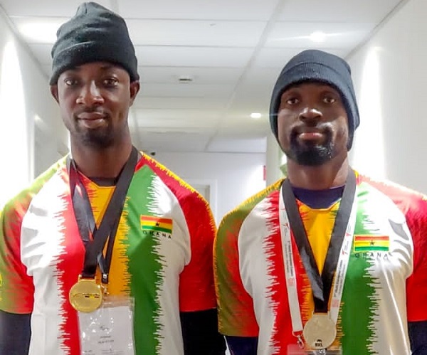 Joshua Nii Ayettey(left) and Michael Davidson won medals in Brussels Joshua Nii Ayettey(left) and Michael Davidson won medals in Brussels