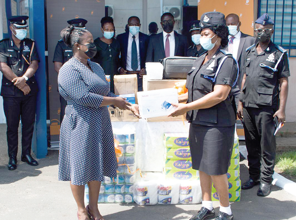 Ms Sophia Kafui Teye (left), Business Development Manager, Fidelity Securities Ltd, handing over medical supplies to CSP Juliana Agyeiwaa Dartey, Director, Nursing Services, Police Hospital Ms Sophia Kafui Teye (left), Business Development Manager, Fidelity Securities Ltd, handing over medical supplies to CSP Juliana Agyeiwaa Dartey, Director, Nursing Services, Police Hospital