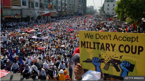 Military leaders overthrew Aung San Suu Kyi's elected government on 1 February Military leaders overthrew Aung San Suu Kyi's elected government on 1 February