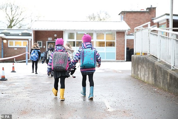 There was a 'strong case' for allowing primary-aged children to restart lessons at school, because of the low risk of spreading the infection. Credit: dailymail.co.uk Could primary schools reopen before Easter?