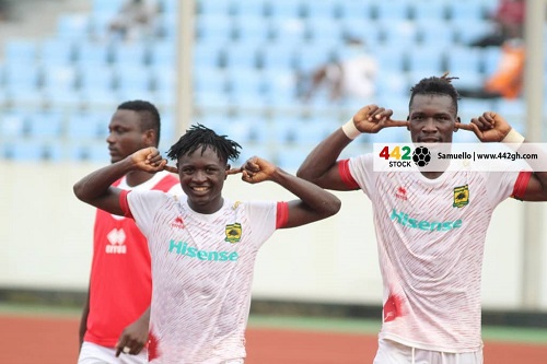 Kotoko players celebrating their goal