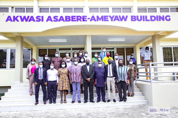 Rev Fr Afful-Broni (arrowed), the Vice-Chancellor of the University of Educaion Winneba, together with some university management members and leadership of GNACOPS after the meeting Meeting Rev Fr Afful-Broni (arrowed), the Vice-Chancellor of the University of Educaion Winneba, together with some university management members and leadership of GNACOPS after the meeting Meeting