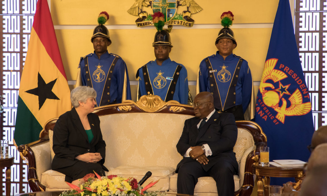 FLASHBACK: Mrs Stephanie Sullivan, United States Ambassador to Ghana, when she met President Nana Addo Dankwa Akufo-Addo at the Jubilee House in Accra