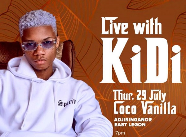 KiDi to thrill music lovers at Live Konnect KiDi to thrill music lovers at Live Konnect