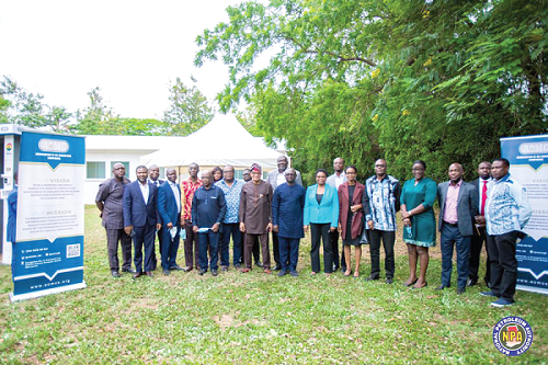 Dr Mustapha Abdul-Hamid (arrowed) CEO, National Petroleum Authority with executives of the AOMCs after the meeting