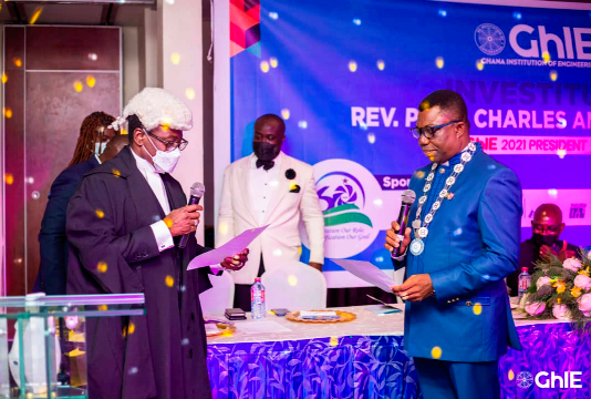 Justice Yonny Kulendi (left) , a justice of the Supreme Court, administering the induction oath on Prof. Charles Anum Adams ( right) Justice Yonny Kulendi (left) , a justice of the Supreme Court, administering the induction oath on Prof. Charles Anum Adams ( right)