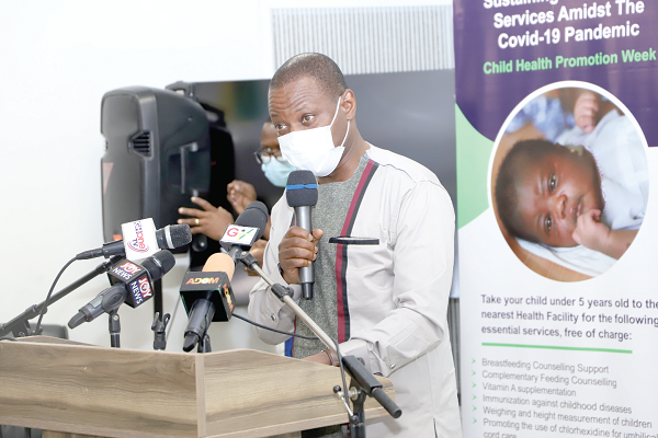 Dr Patrick Kuma-Aboagye, Director General of the Ghana Health Service, speaking at the event. Picture: EDNA SALVO-KOTEY Dr Patrick Kuma-Aboagye, Director General of the Ghana Health Service, speaking at the event. Picture: EDNA SALVO-KOTEY