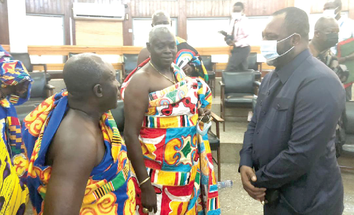 Dr Matthew Opoku Prempeh (right), Energy Minister, interacting with some members of the Western Regional House of Chiefs Dr Matthew Opoku Prempeh (right), Energy Minister, interacting with some members of the Western Regional House of Chiefs