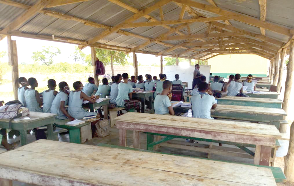A shed serving as a classroom A shed serving as a classroom