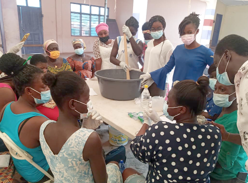 A section of the beneficiaries going through practical session at the Damang Community Centre A section of the beneficiaries going through practical session at the Damang Community Centre