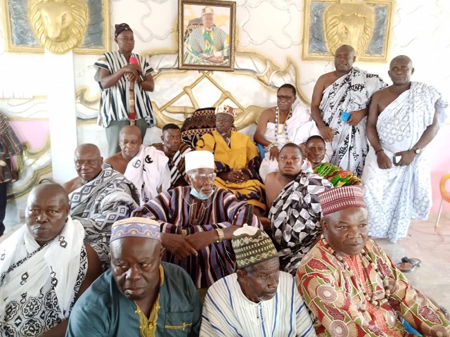 Togbui Ablatenu IX, and Bole Wura Sarfo Kutuge Feso I together with some of their elders Togbui Ablatenu IX, and Bole Wura Sarfo Kutuge Feso I together with some of their elders