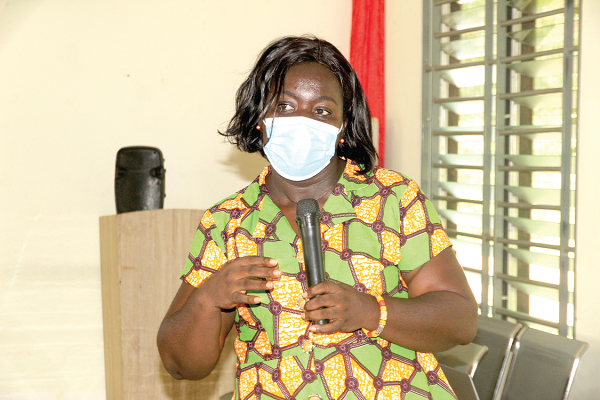 Efua Commeh, acting Programmes Manager,Non Communicable Diseases, GHS, making a presentation. Picture: ESTHER ADJEI Efua Commeh, acting Programmes Manager,Non Communicable Diseases, GHS, making a presentation. Picture: ESTHER ADJEI