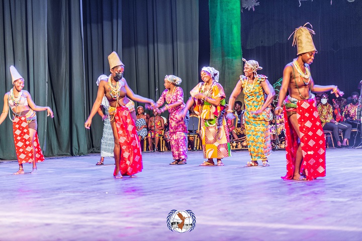 A scene from the play National Theatre play 'Ayiyii' displays Ghana's rich culture
