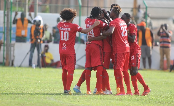 Asante Kotoko players celebrating their victory Asante Kotoko players celebrating their victory