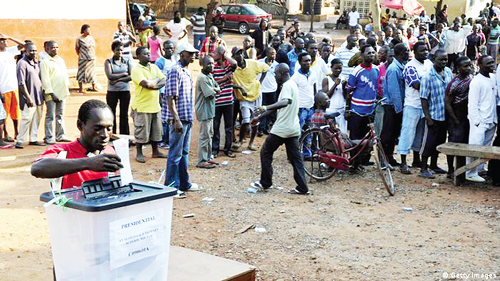 Voters waiting for their turn to cast their ballot Voters waiting for their turn to cast their ballot