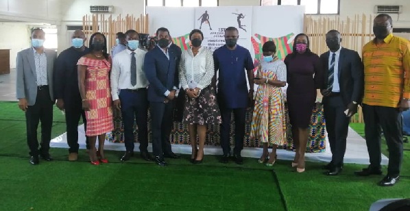 Mr Mustapha Ussif (5th right) with some members of the sub committee after the event