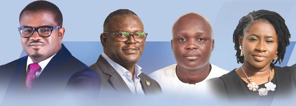 From left: Mr Charles Adu Boahen, Minister of State, Ministry of Finance; Dr Abdallah Ali-Nakyea, Senior Lecturer, School of Law, University of Ghana; Dr Randolph Nsor-Ambala, Financial Consultant and Senior Lecturer, Ghana Institute of Management and Public Administration; and Dr Priscilla Twumasi Baffour, Senior Lecturer, Department of Economics, UG