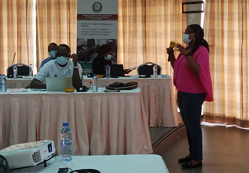 A Senior Expert in Energy Regulation under the EU-funded Technical Assistance Programme to ECOWAS towards improving governance in the ECOWAS Energy sector, Mrs Ifey Ikeonu, making her presentation at the workshop A Senior Expert in Energy Regulation under the EU-funded Technical Assistance Programme to ECOWAS towards improving governance in the ECOWAS Energy sector, Mrs Ifey Ikeonu, making her presentation at the workshop