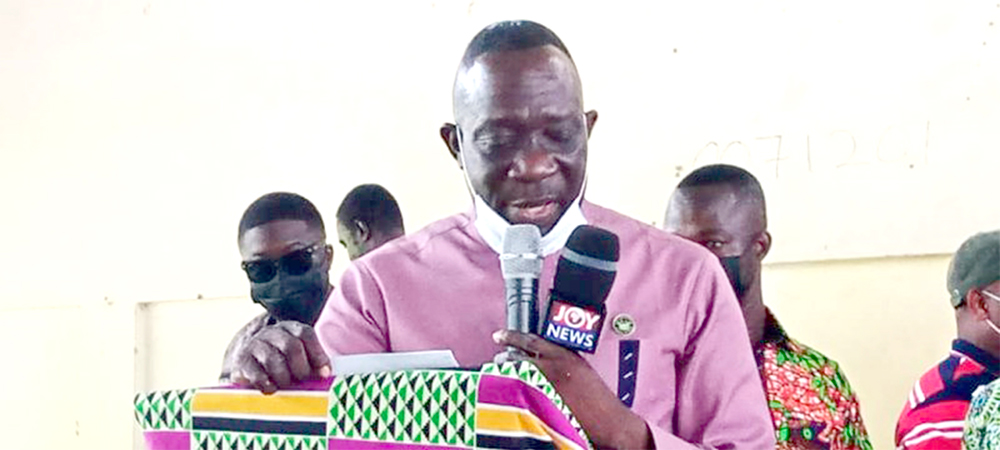 Mr Wilson Agbanyo addressing members of the Kadjebi District assembly in the Oti Region after his confirmation Mr Wilson Agbanyo addressing members of the Kadjebi District assembly in the Oti Region after his confirmation